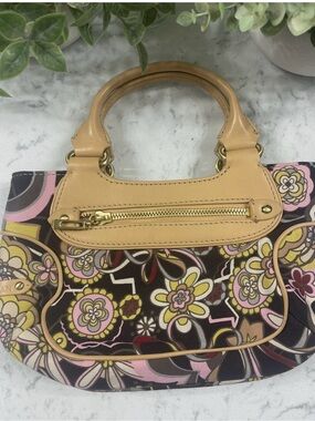Cole Haan Y2K Retro Floral-pattern handbag leather handles trim